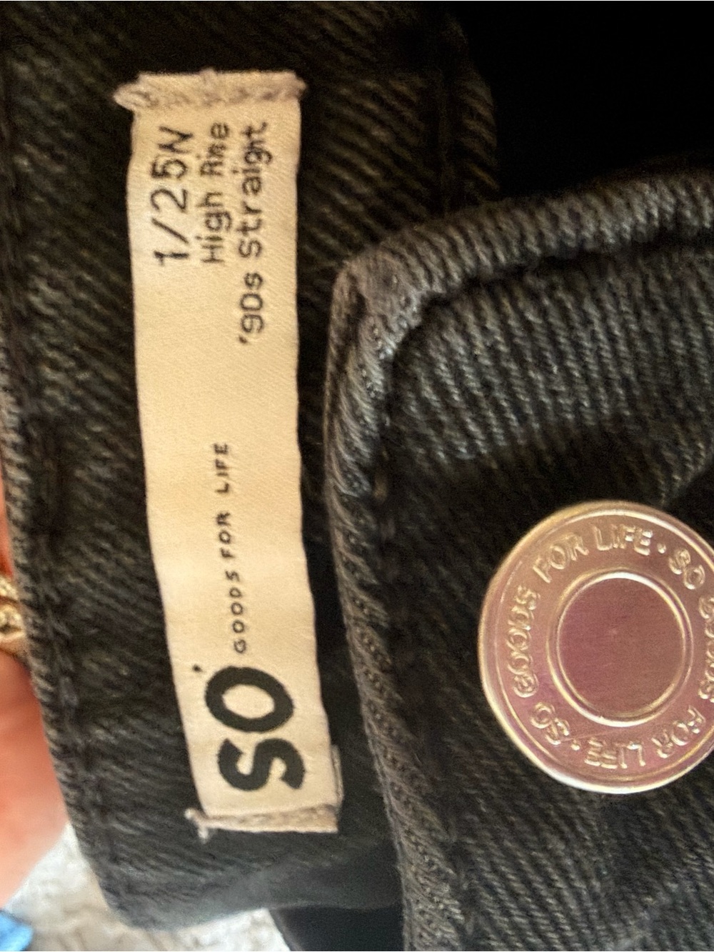 SO High Rise 90s Straight Black Jeans